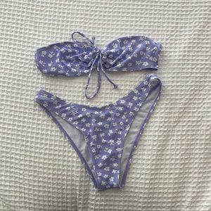 purple floral bikini